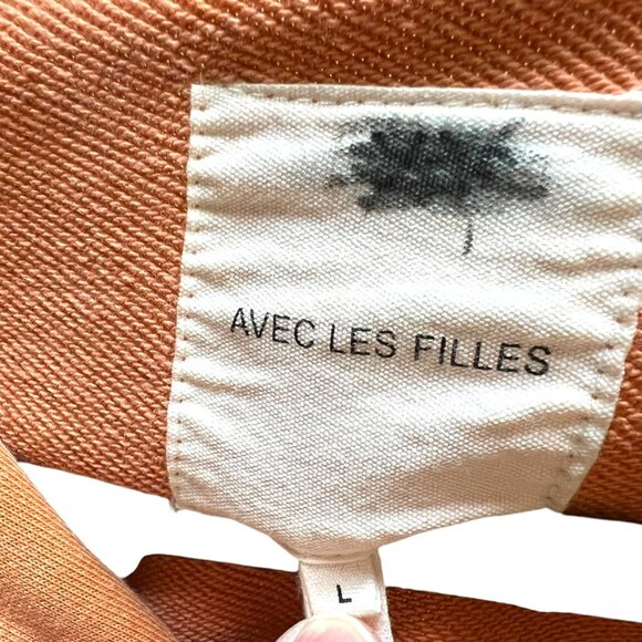 Avec Les Filles Shirt Jacket Shacket Button Down Coat Orange Size Large - Picture 9 of 12